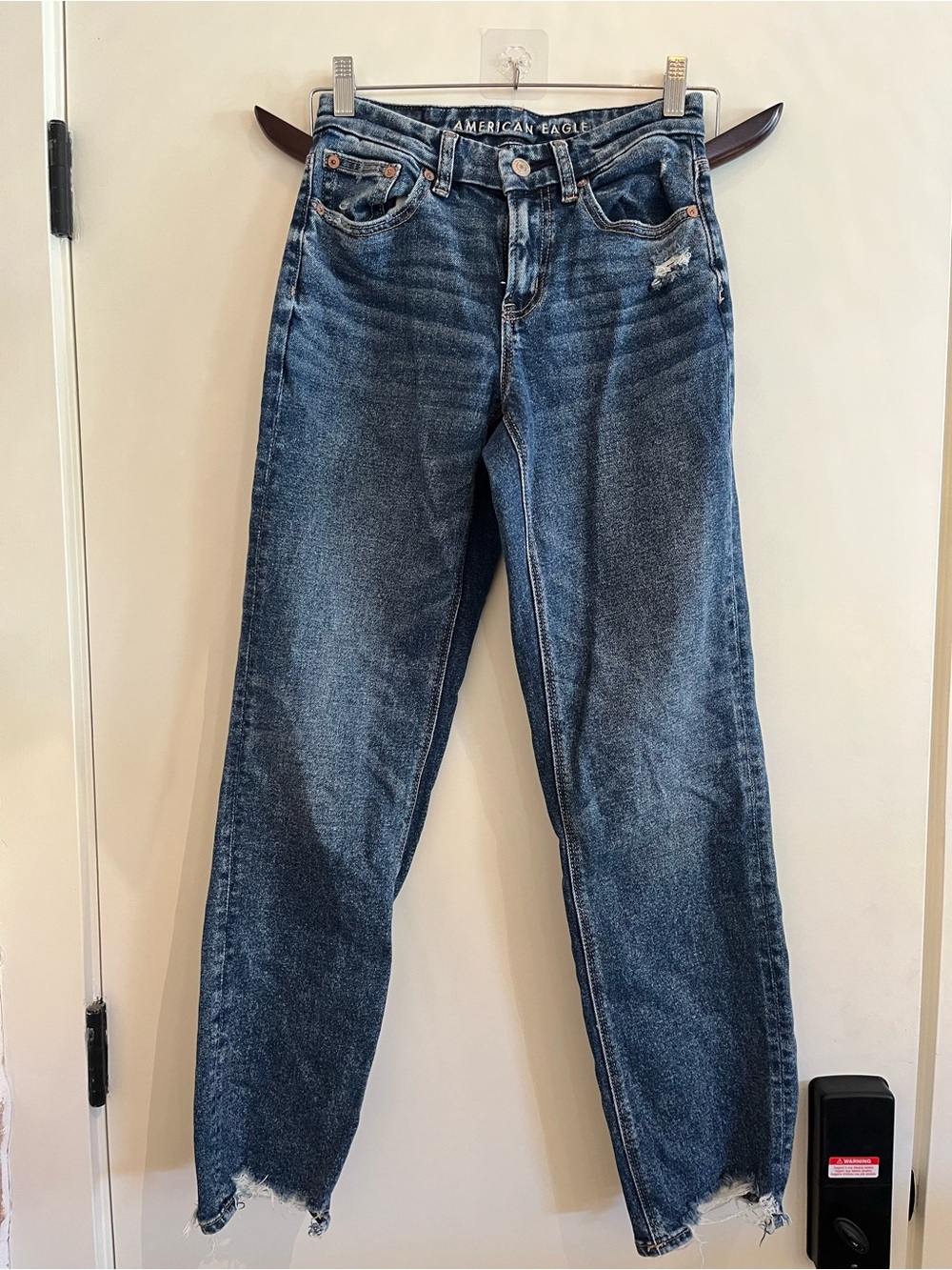 American Eagle Outfitters Distressed Medium Blue Straight Jeans